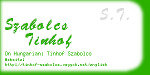 szabolcs tinhof business card